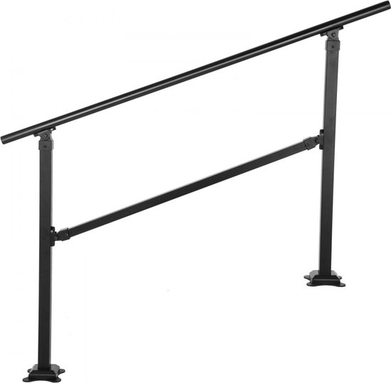 SELEWARE Duurzame Anti-slip Leuning voor Buitentrappen 1-3 Treden, Wandmontage, U-vormig voor Garages, Veranda's, Tuinen (Buis Diameter 1,3, Zwart SELEWARE Duurzame Anti-slip Leuning voor Buitentrappen 1-3 Treden, Wandmontage, U-vormig voor Garages, Veranda's, Tuinen (Buis Diameter 1,3, Zwart