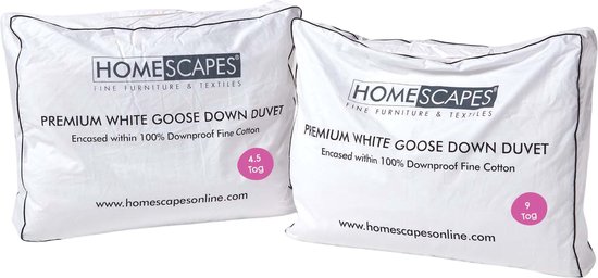 HOMESCAPES Eenpersoonsdekbed 10.5 Tog, Luxe Ethische Witte Eendenveren & Donzen Quilt, Anti-Allergie 100% Katoen Cover Down-Proof Alle Seizoenen Bed Dekbedden, Wasbaar, RDS & OEKO-TEX gecertificeerd