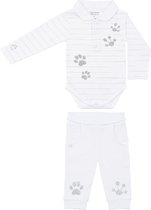 Frogs and Dogs - Cadeau de maternité - baby shower - blanc - scintillant - filles - bébé - nouveau-né - ensemble pantalon et barboteuse - taille 56