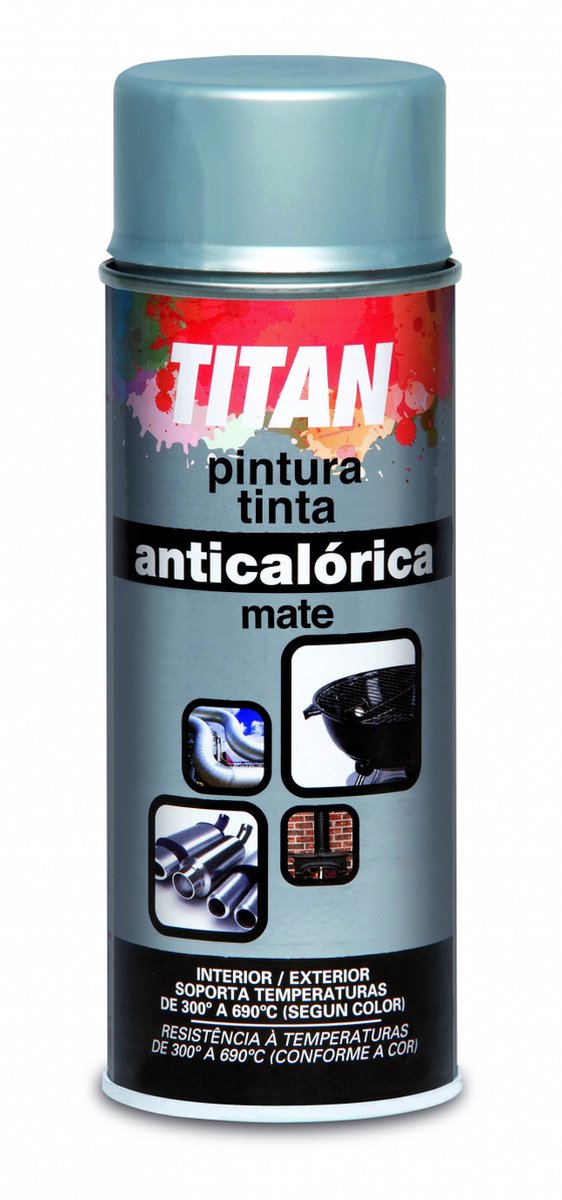 Titan - hittebestendige lak - Mat wit - 600°C - mat voor metalen