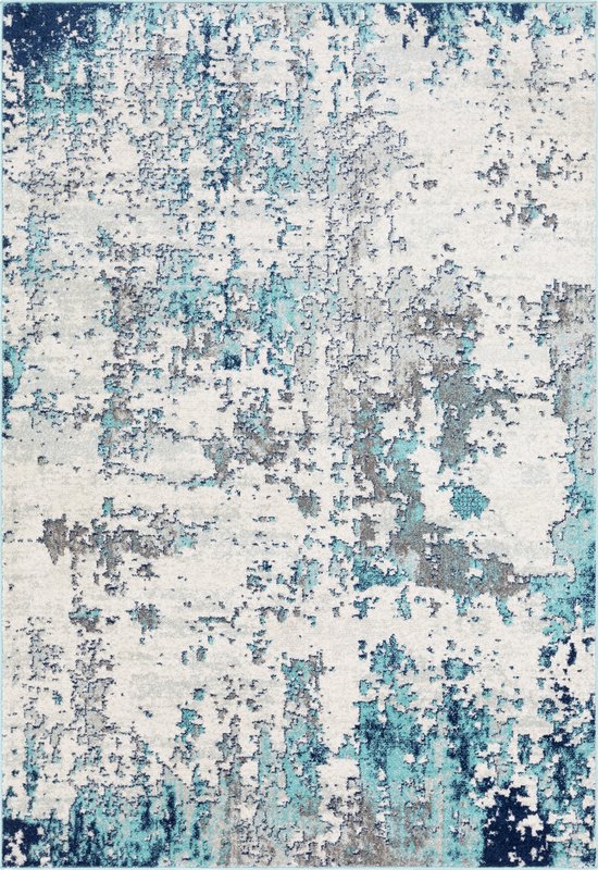 SURYA Vloerkleed - Woonkamer, Slaapkamer - Modern Abstract Tapijt SARAH - Blauw/Grijs - 120x170 cm