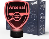 Lumi 3D Nachtlamp - 16 kleuren - Arsenal FC - Voetbal - LED Illusie - Bureaulamp - Sfeerlamp - Dimbaar - USB of Batterijen - Afstandsbediening - Cadeau