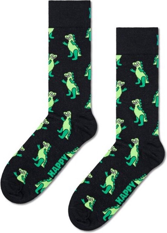 Happy Socks Dino Unisexe Zwart Vert - Taille 41-46