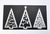 Metalen snijmal - 3 dennenbomen - 3 kerstbomen - kerstboom - stans mes - embossing - scrapbooking - kaarten maken