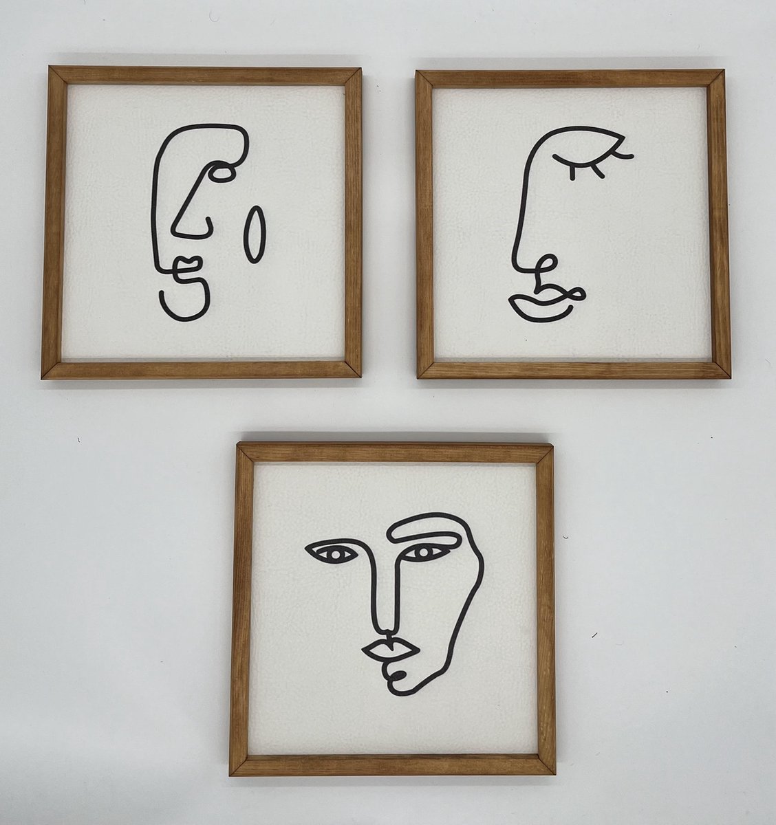 Wanddecoratie - Wandschap - schilderijen woonkamer - 30x30 cm - Posterlijst - Muurdecoratie - Set