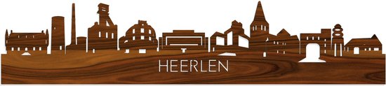 Skyline Heerlen Palissander hout - 100 cm - Woondecoratie - Wanddecoratie - Meer steden beschikbaar - Woonkamer idee - City Art - Steden kunst - Cadeau voor hem - Cadeau voor haar - Jubileum - Trouwerij - WoodWideCities