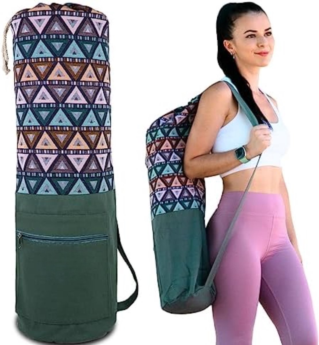 Velox Yogamat tas - Yogatas groot - Yoga mat tas - Groen - L