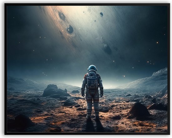 Astronaut fotolijst met glas 30 x 40 cm - Prachtige kwaliteit - Slaapkamer - Woonkamer - Planeet - Ruimtevaarder - Space - Harde lijst - Glazen plaat - inclusief ophangsysteem - Grappige Poster - Foto op hoge kwaliteit uitgeprint