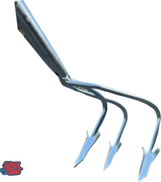Synx Tools hark Cultivator 3 tanden - Cultivator- Verzinkt - Bodembewerkers - Harken - Tuingereedschap / Grondwoelers - Zonder Steel — afbeelding 3
