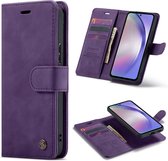 Casemania Hoesje Geschikt voor Samsung Galaxy A34 5G Deep Purple - 2 in 1 Magnetic Book Case