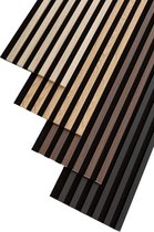Houten wandpanelen - AcousticWoodline® Vilt-Houten akoestisch aku wandpaneel - 30x30CM - Parel zwart - Olijfgroen mat - Wanddecoratie - Geluidsdemper - muurdecoratie - Wanddecoratie