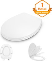 Bol.com Coree WC Bril - Toiletbril O-zit - Softclose - Afklikbaar - Thermoplast - Wit - TS13 aanbieding