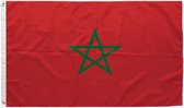New Age Devi - Marokkaanse Vlag - 90x150cm - Originele Kleuren - Sterke Kwaliteit - Incl Bevestigingsringen - Marokko Flag