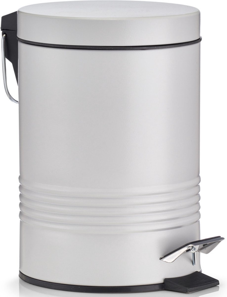 Goedkoopste Zeller Pedaalemmer - grijs - 3 liter - 17 x 25 cm - kleine prullenbak