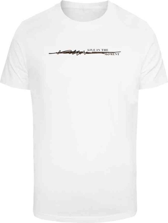 Mister Tee - Live In The Moment Heren T-shirt - L - Wit