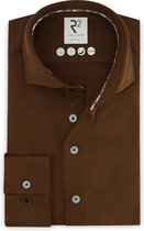 R2 Amsterdam - Chemise tricotée marron - Homme - Taille 42 - Coupe moderne