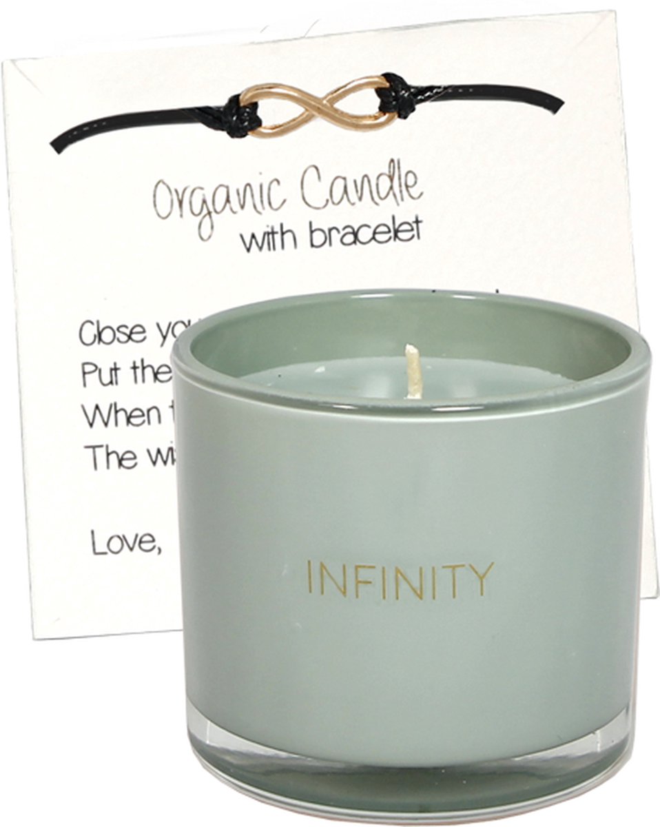 My Flame Lifestyle MY FLAME - sojakaars met wensarmbandje - 'Infinity' - Minty Bamboo - 35 branduren - Groen