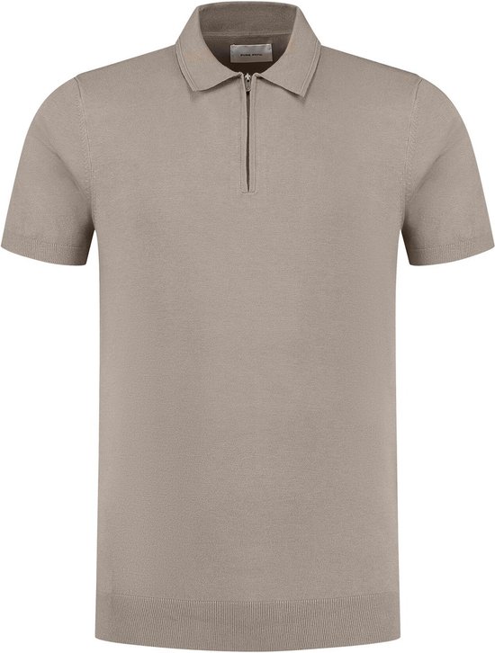 Pure Path Poloshirt Shortsleeve Polo 24010804 53 Taupe Mannen
