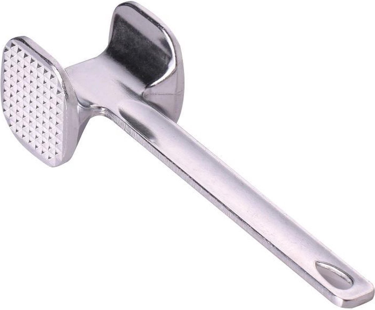 *** Vleeshamer - Tweezijdig - Hamer - Aluminium - Zilverkleurig - van Heble® ***