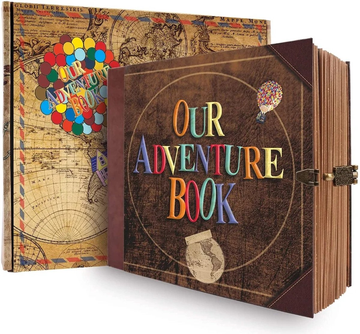 Plakboek - Foto Album - DIY - 146 Pagina's - Driedimensionaal Ontwerp - Our Adventure Book - Retro Stijl - Foto's - Schrijven - Plakken - Herinneringen - Cadeau - Verjaardag - Trouwerij - Reizen - Tags - Stickers - HKAFEI