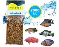 Aqua-Loui® - Visvoer - Tropisch Vissenvoer – Drijvende Sticks - Visvoer Aquarium - Geschikt Voor Cichilide en Grotere Vissen – 2.000ml/2Liter
