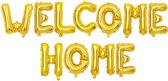 Welcome Home folie ballonnen set goud - welkom - thuis - folie - ballon - goud
