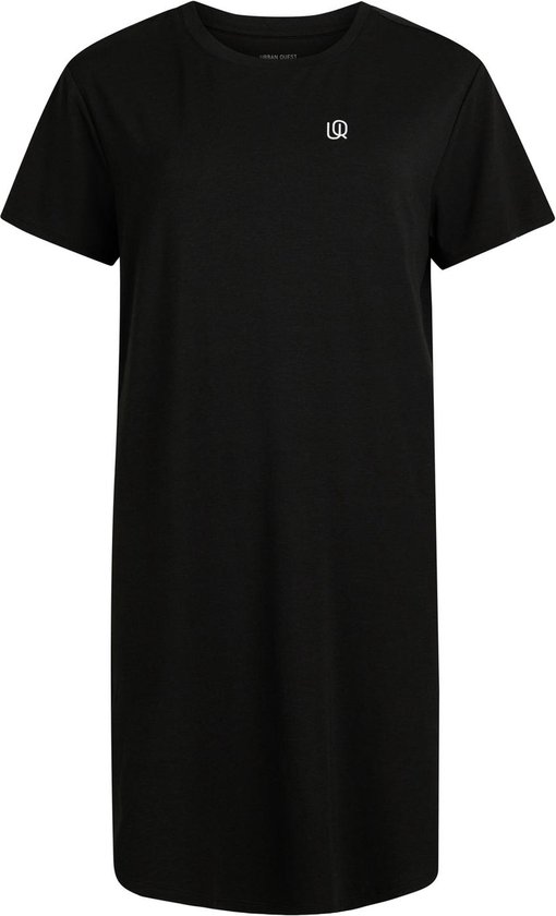 URBAN QUEST Bamboe Nachthemd Korte Mouw Dames - Zwart