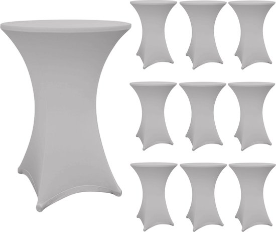 LUMALAND bartafelhoes - Ø 80-85 cm - zilvergrijs - set van 10