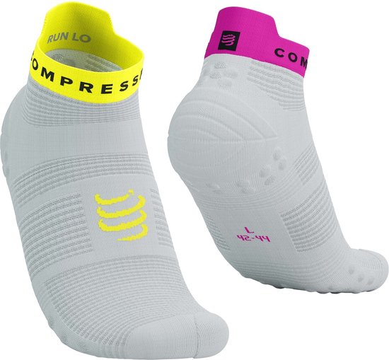 Pro Racing Socks v4.0 Run Low - White/Safety Yellow/Neon Pink