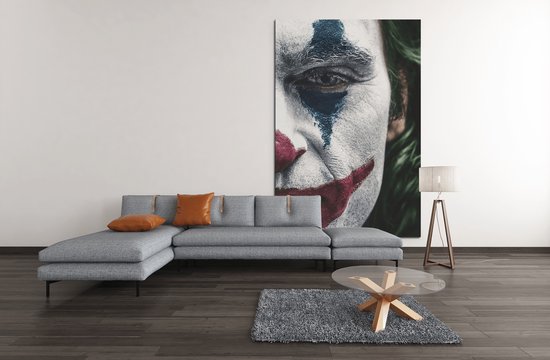 Canvas Schilderij - The Joker - Gezicht - Wanddecoratie - 150x100x2 cm