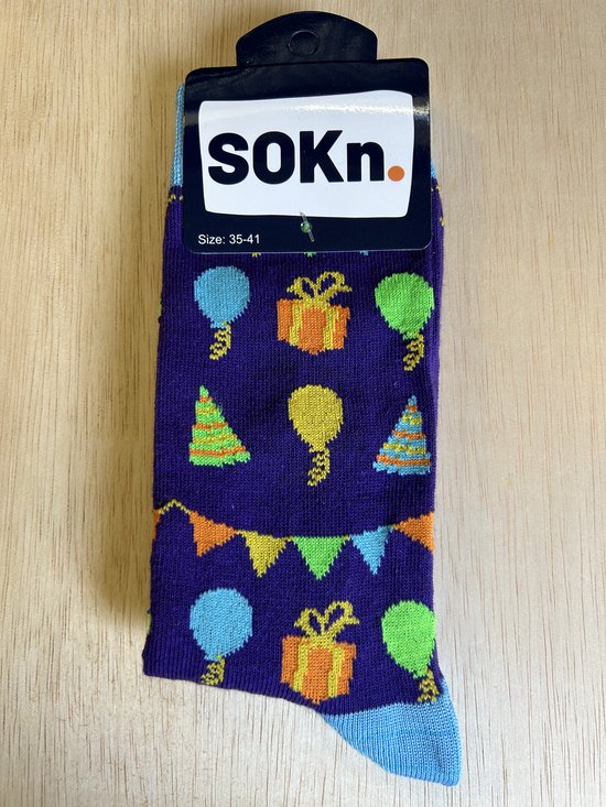 SOKn. Trendy sokken *FEEST* maat 35-41 (ook leuk om kado te geven !)