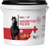 ReaVET - Rozenbottel Poeder voor Paarden, Honden & Katten - Hoog aandeel vruchtvlees - Natuurlijk & puur - 1000g