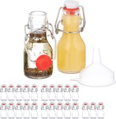 Relaxdays glazen flesjes met beugelsluiting - 50 ml - beugelflessen set - lege olieflesjes - set van 25