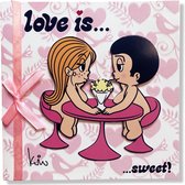 Luxe Valentijnskaart Love is...sweet! - 13,5x13,5cm - inclusief gekleurde envelop