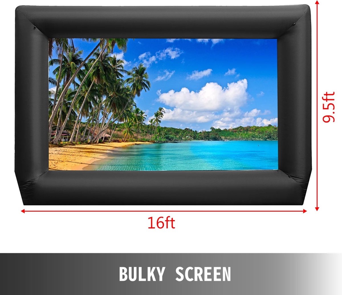 NewWave® - Opblaasbaar Projectiescherm - Voor Beamer & Projector - 5m x 3m - Home Cinema - Bioscoopscherm - Vevor