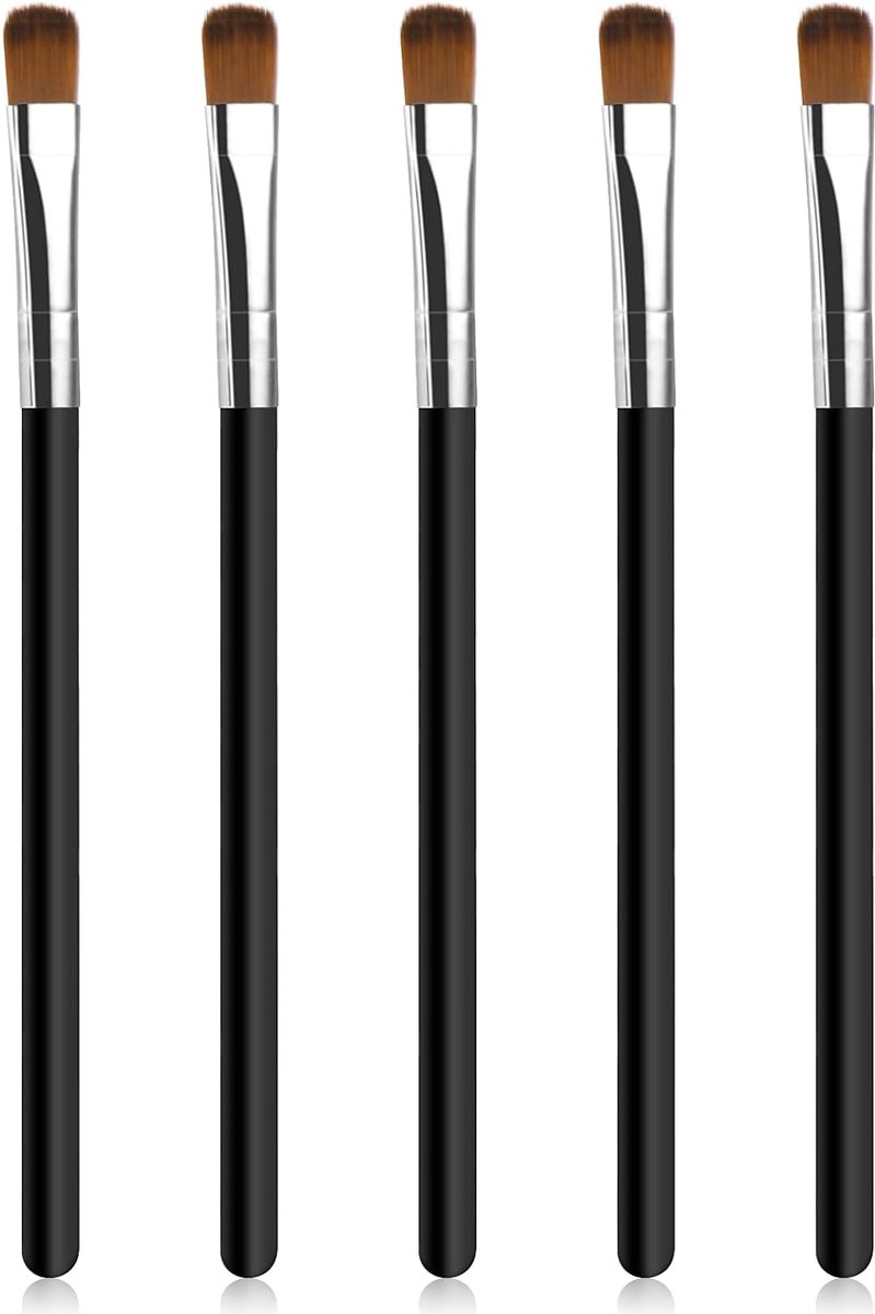 Goedkoopste 5-delige Wenkbrauw en Eyeliner Make-up Borstel Set voor Vrouwen en Meisjes - Professionele Oogschaduw en Liner Tools met Ultra Dunne Borstelharen