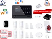 Home-Locking draadloos smart alarmsysteem wifi,gprs,sms en kan werken met spraakgestuurde apps. AC05-11zw