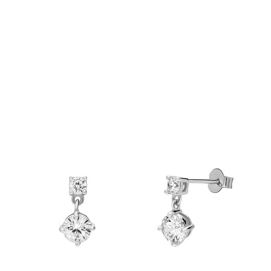 Lucardi Ladies Silver clous d'oreilles zircone - Boucles d'oreilles - Argent 925 - Argent