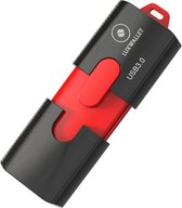LUXWALLET PROX3 – 32GB Stick - USB 3.0 - Schuifbare Design - Snelle Overdracht - Stootbestendig Design – Zwart/Rood
