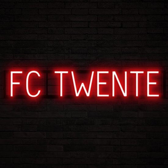 FC TWENTE - Lichtreclame Neon LED bord verlicht | SpellBrite | 87,38 x 16 cm | 6 Dimstanden - 8 Lichtanimaties | Reclamebord neon verlichting