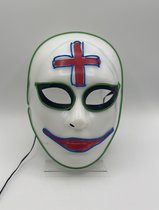 Neon masker clown - Clownsmasker met licht - Halloween masker - Horror masker