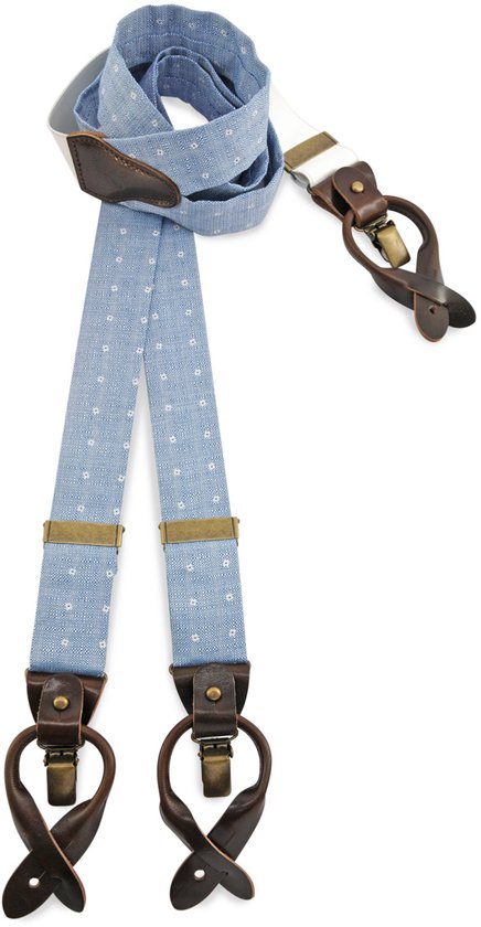 Sir Redman - bretelles - 100% fabriqué aux Pays-Bas, - Bridal Blossom bleu - bleu clair / blanc