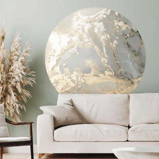 Behangcirkel 150cm Acrylic grey gold champagne - Wallz