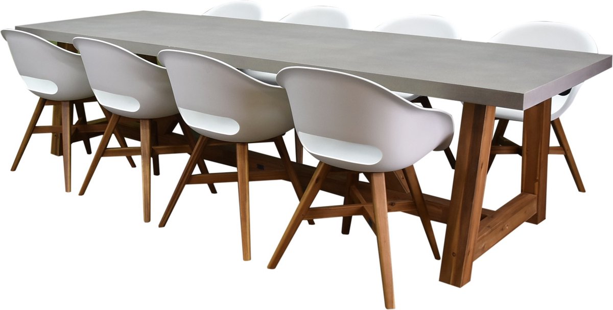 Karlstad Veltis dining tuinset 300x100xH75 cm 5 delig wit