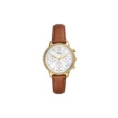 Fossil Neutra ES5278 Horloge - Leer - Bruin - Ø 36 mm