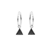 Karma Symbols oorbel zirconia triangle Zilver-M2201B