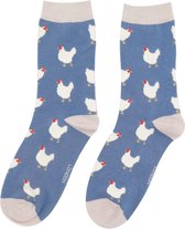 Miss Sparrow - Bamboe sokken dames kippen - denim