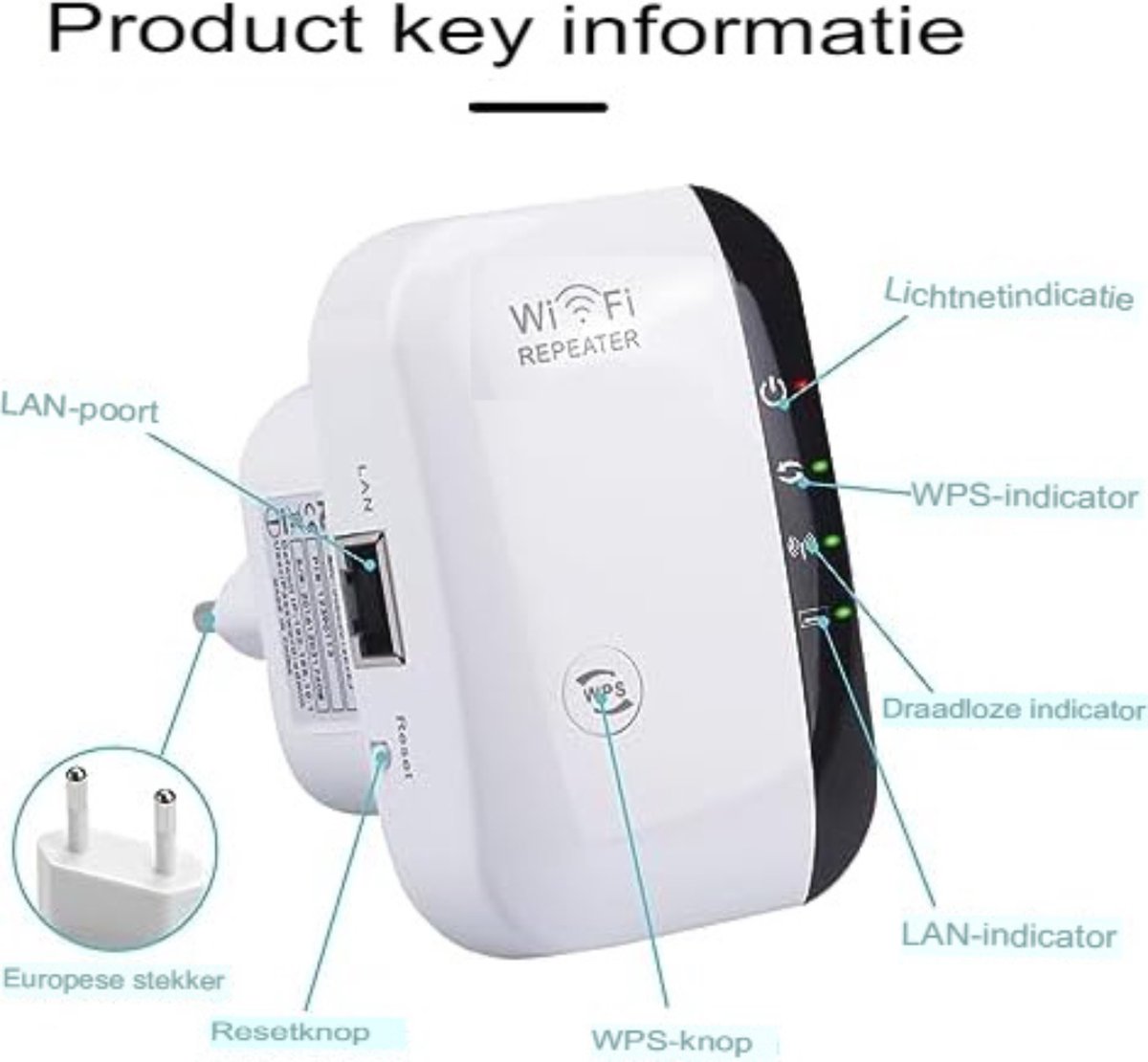 Velox Wifi versterker stopcontact Wifi versterker draadloos Wifi versterker voor... bol