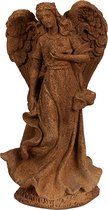 Clayre & Eef Decoratie Beeld Engel 23 cm Bruin Polyresin Religious sculpture