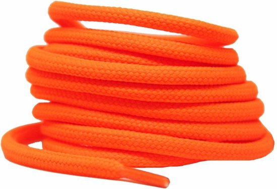 The Kicks Don Sneaker Veters Rond 120CM - Neon Oranje - Neon Orange - Laces - Ronde schoenveter